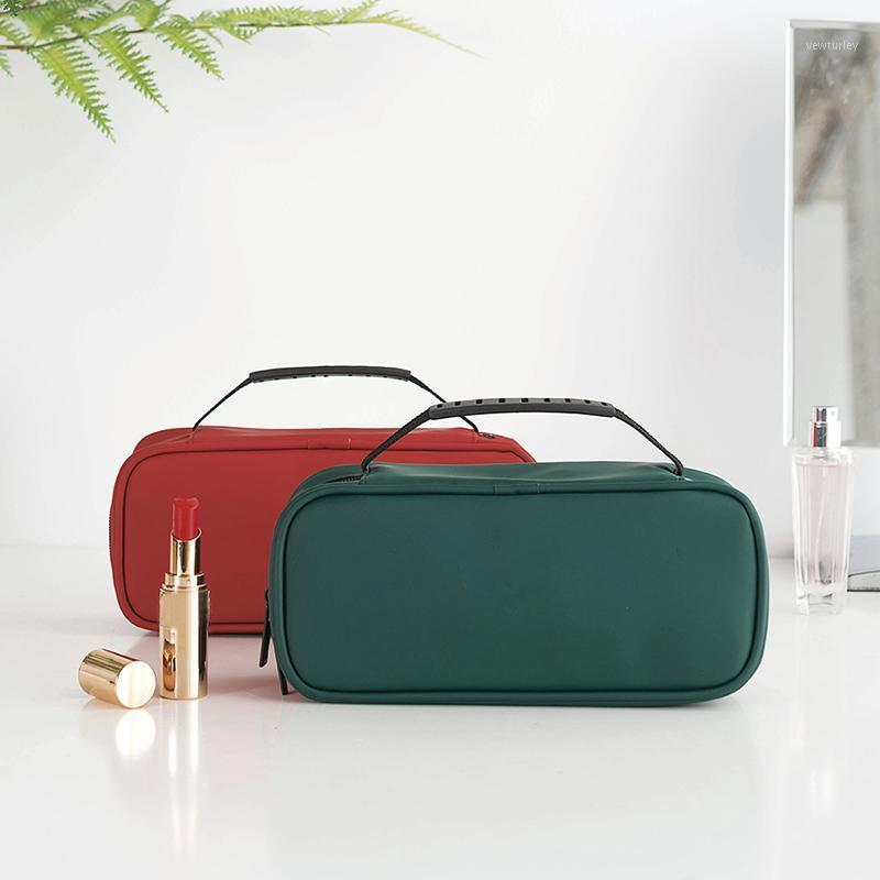 

PU Cosmetic Bag Makeup Brush Inside Valise Organizer Travel Charger Cables Pouch Pencil Case Suitcase Storage Accessories Item1