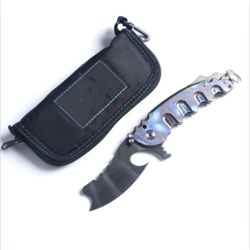 

Highl recommended MAN OF WAR War Man VG10 59-60HRC titanium blade blade camping hunting knife folding bench ZT knife