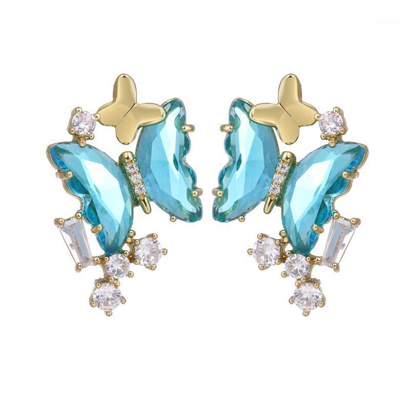 

Stud Bettyue Charming Vivid Butterfly Design Necklace Two Glass Color Choice For Female Fashion Jewelry Banquet Dress-Up1