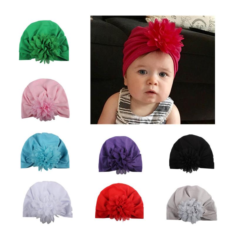 

Soft Knot Flower Hat Bohemia Style Chiffon Baby Hats for Baby Girls Spring Autumn Winter For Children Accessories