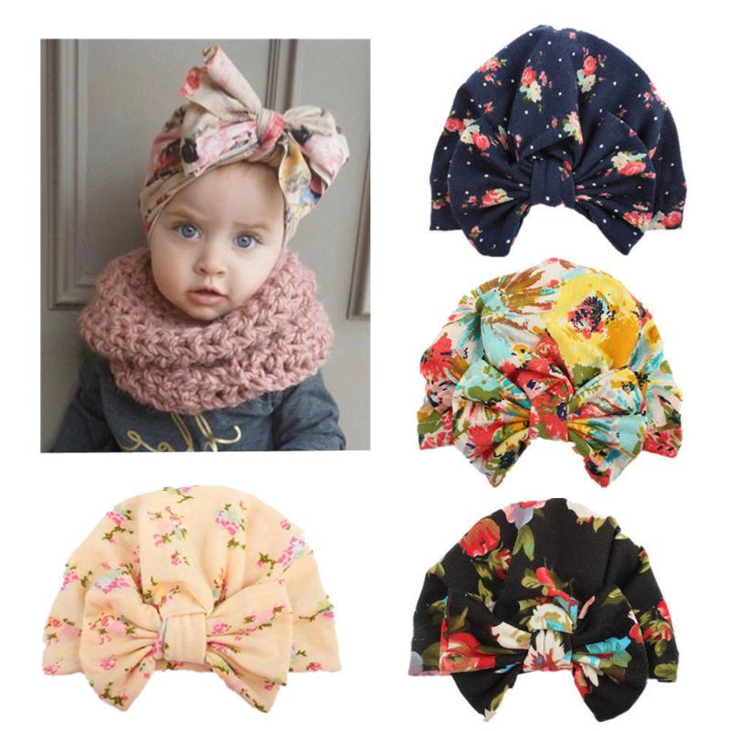 

Newborn Baby Infant Girl Toddler Comfy Bowknot Cap Warm Beanie Cute Autumn Hat Accessories SS, White