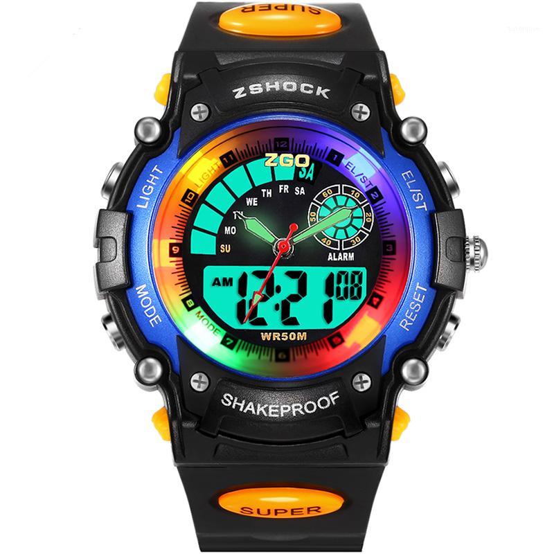 

2018 Fashion zgo Brand Leather Strap Wristwatch Student Casual Quartz Watch For Girl Boy.Relogios Lovely Cartoon Watch Clocks1, As pic