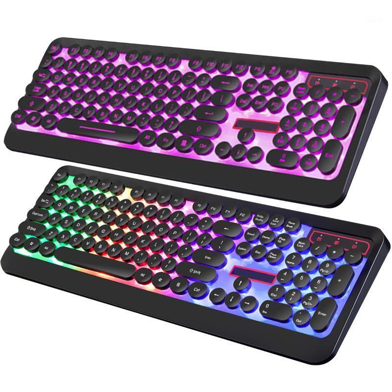 

USB Wired Gaming Keyboard Ergonomic 104 Round Keys Gaming Keyboard With Backlight Waterproof For Windows Computer PC1