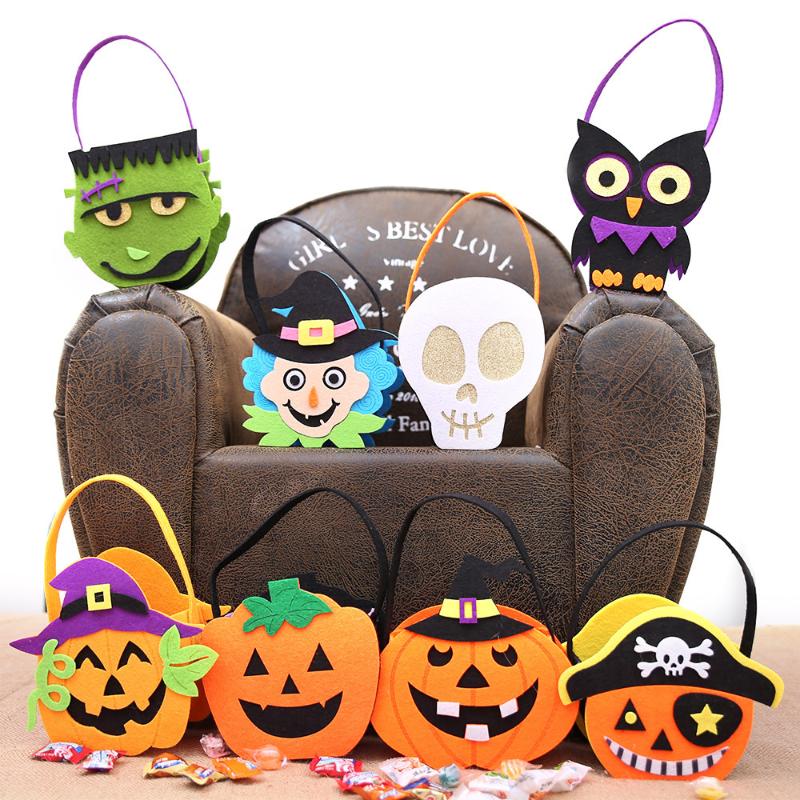 

Colorful Halloween Candy Bag Gift Bags Pumpkin Trick or Treat Bags Sacks Halloweens Gift for Kids Event Party Supplies Decor -TH