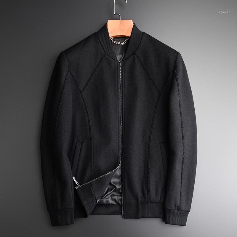 

Wool Male Luxury Ribbon Decoration Baseball Collar Mens Jackets And Coats Fashion Slim Woolen Man Jacket -4XL1, H j1861