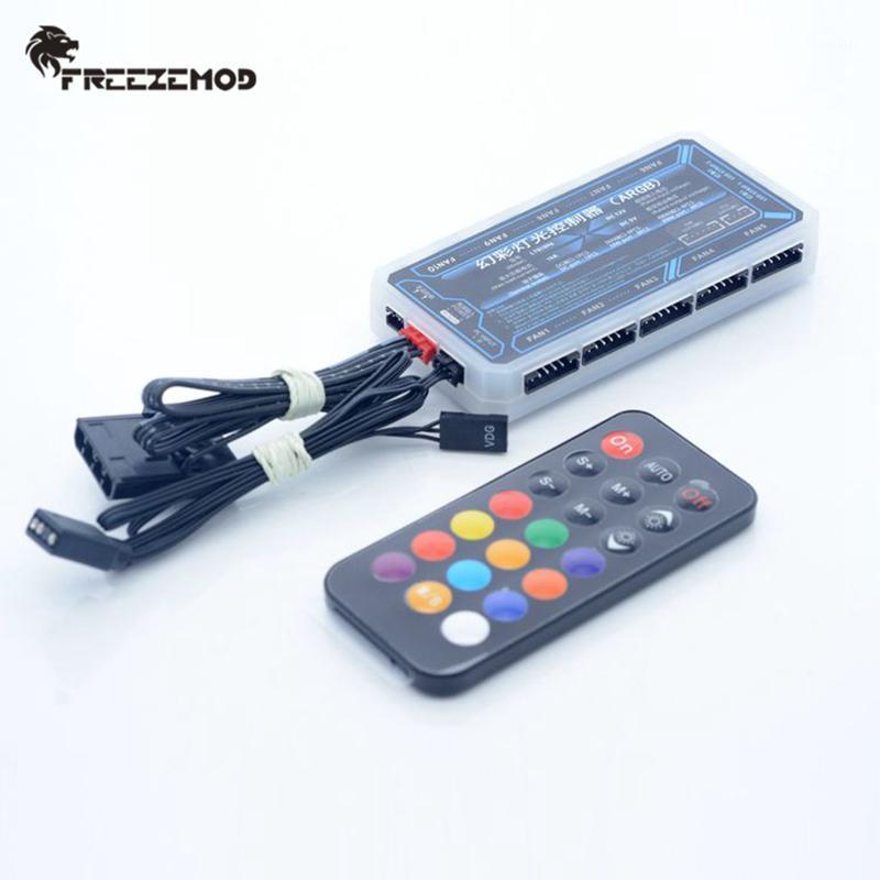 

FREEZEMOD computer water cooler 5V Aurora full color rainbow remote control hub motherboard synchronization. CH-YKKZ-JX1