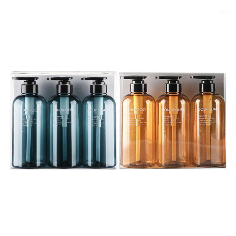 

500ml Empty Bottle Set Shampoo Shower Gel Hair Conditioner Press Pump Soap Dispenser Body Wash Bathroom Refillable Bottle1
