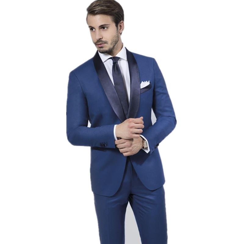 

Custom Made Blue Groom Suit Men Slim Fit Tuxedos Wedding Suits Business Suits, Black