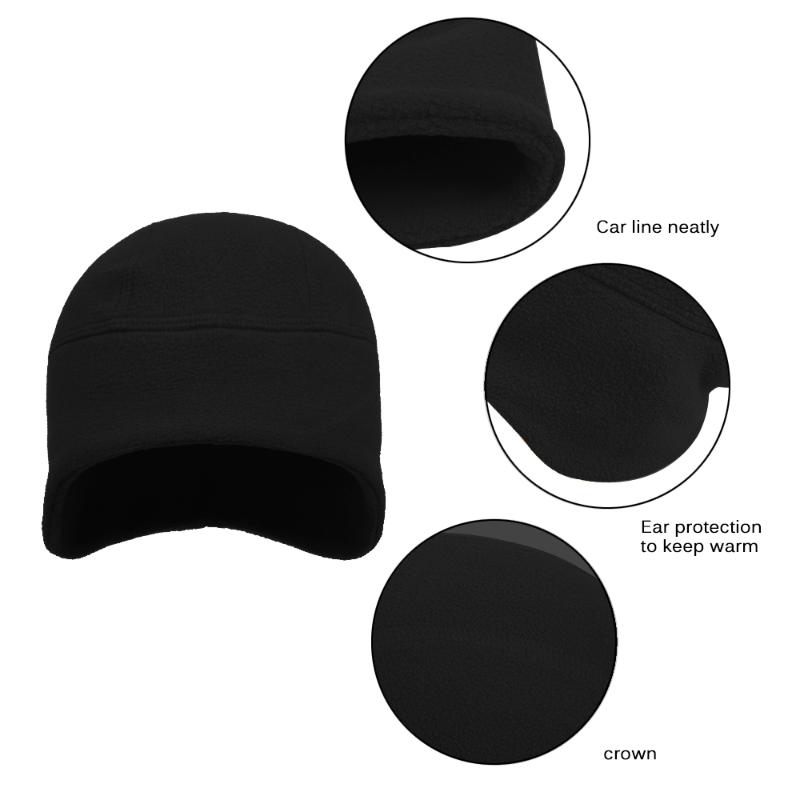 

Windproof hunting hat fleece hat fishing camping hiking windproof winter warm outdoor riding tactics unisex, Black