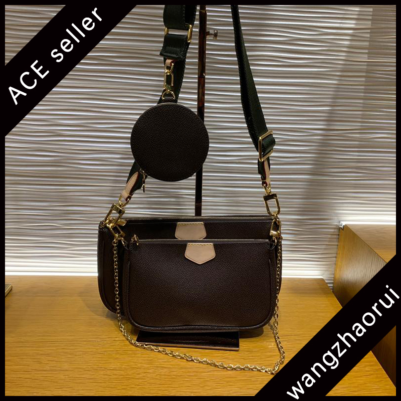 

Top quality multi pochette accessories cross body bags fashion female composite bag canvas women shoulder bagss with box B003