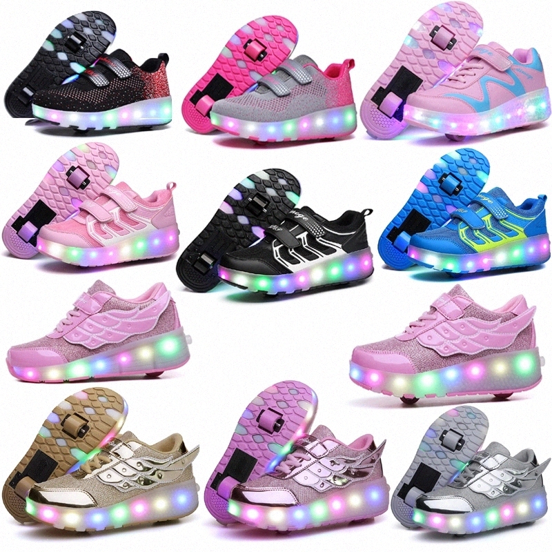 

Two Wheels Luminous Sneakers Led Light Roller Skate Shoes for Children Kids Led Shoes Boys Girls Light Up With wheels Shoe #JH5z