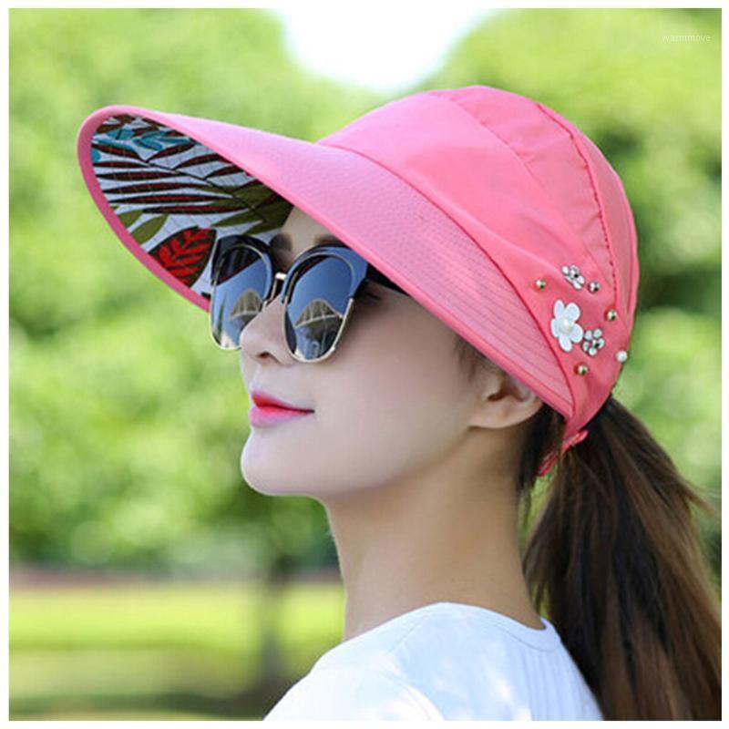 

Fashion Women Casual Foldable Wide Brim sunhat Summer adjustable Beach UV-proof visor caps Travel Ladies Floppy Cap1