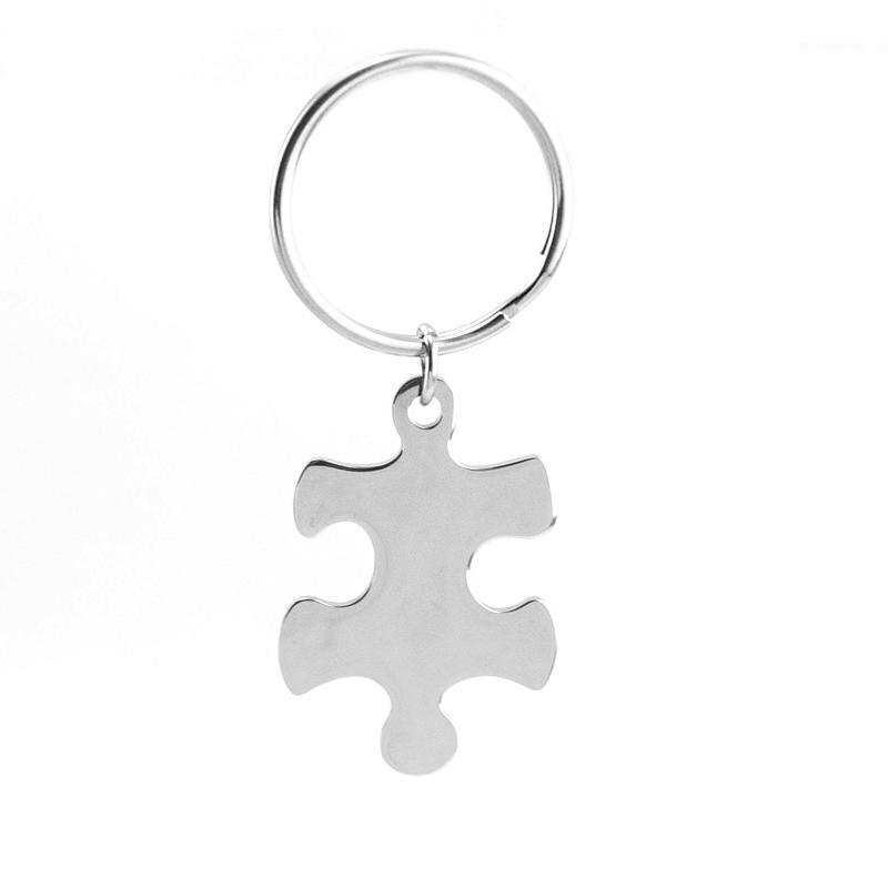 

Stainless Steel Blank Puzzles Couple Keychain Charms Pendant For DIY Jewelry1