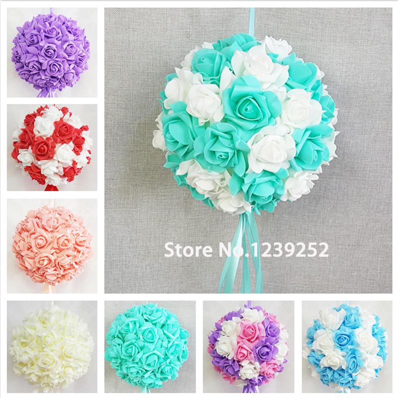 

10Pcs/lot Artificial Foam Flower Rose Balls Wedding Centerpiece Pomander Bouquet Party Decorations Party DIY Bridal Flower Decor