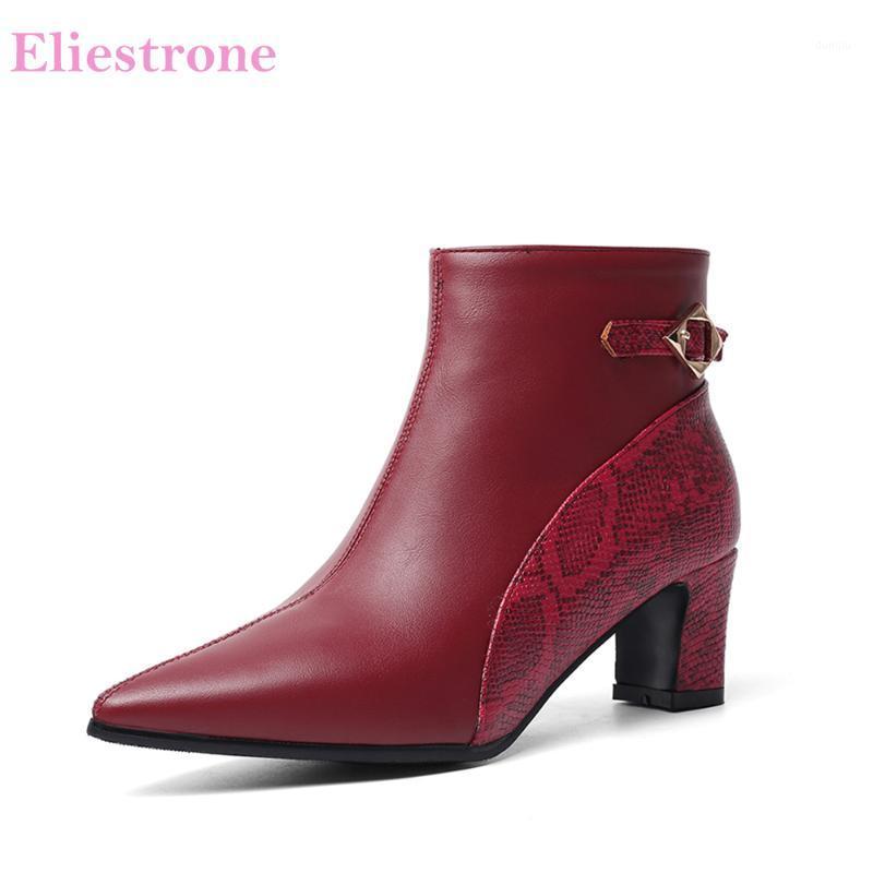 

Brand New Elegant Wine Red Apricot Women Ankle Boots Fashion Chunky Heels Lady Shoes LS911 Plus Big Small Size 10 30 43 481, Black