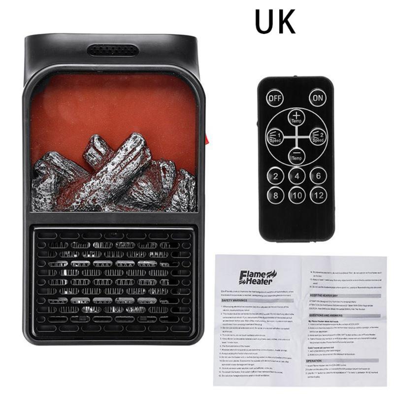

Portable Fireplace Flame Heater Wall-Outlet Digital Plug In Electric Warm Air Blower Room Electric Radiator for Home