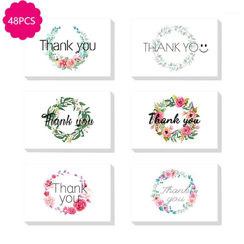 

48pcs/lot Mix Designs thank you for you best wishes Folding card gift message card DIY decoration Holiday greeting envelope1