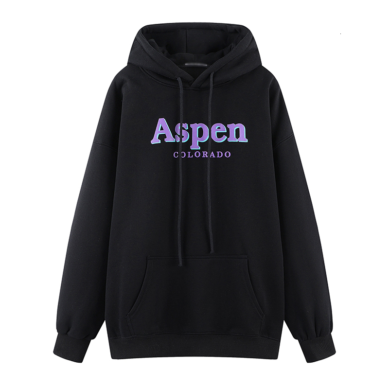 

2021 New Oversize Girls Soft Black Cotton Hoodies Ef8a