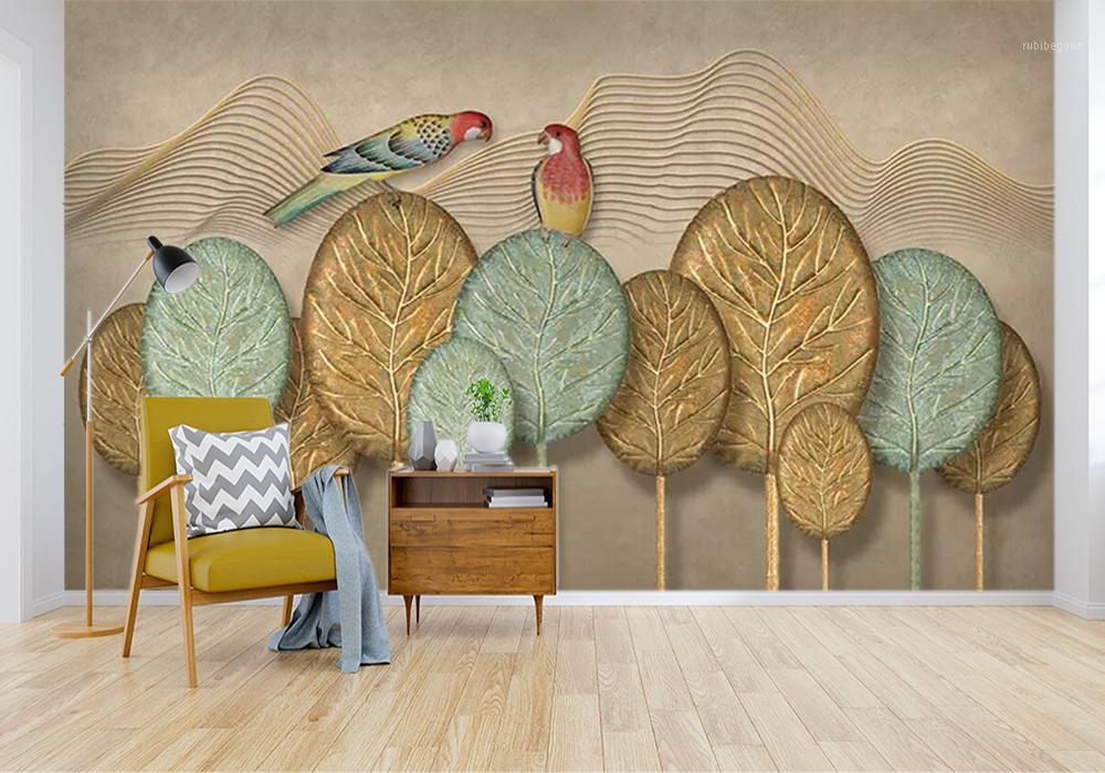 

Self-Adhesive] 3D Bird On The Tree 1841936 Wall Paper mural Wall Print Decal Murals1, Yellow
