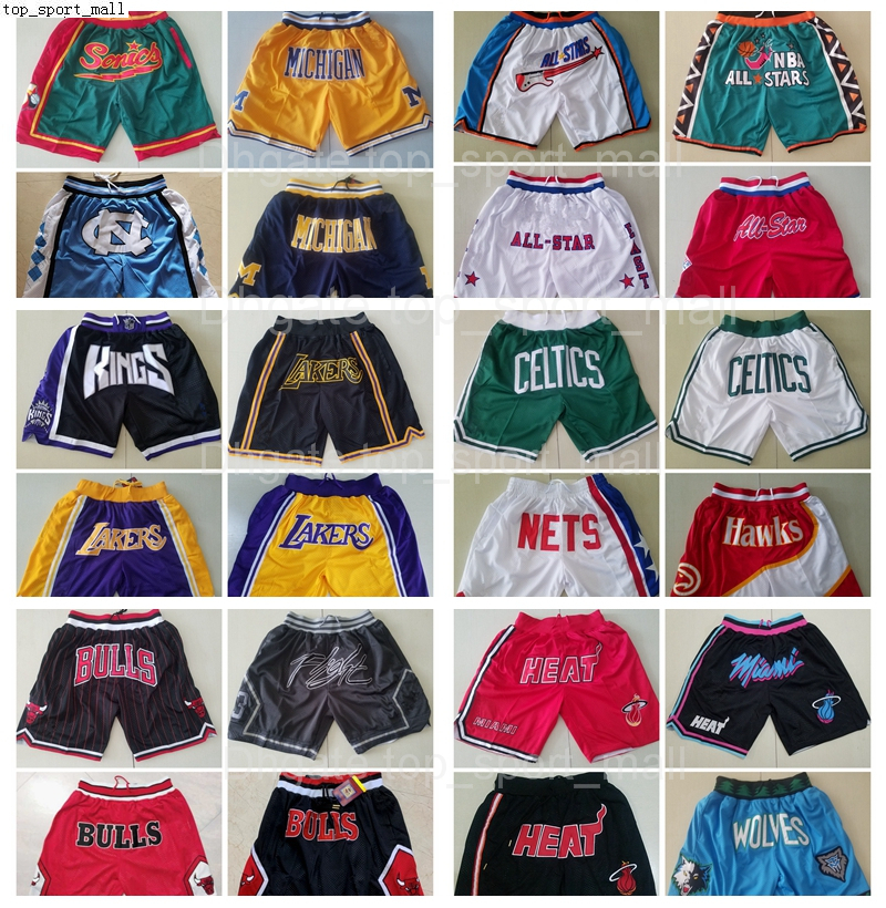 

Team Basketball Just Don Shorts Sport Short Hip Pop Pant With Pocket Zipper Sweatpants Blue White Black Red Purple Man Stitched Good