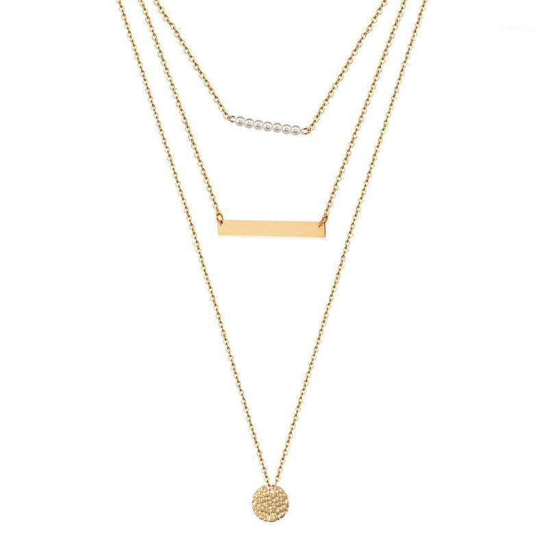 

Bohemian Gold Color Geometry Circle Pendant Necklaces For Women Stainless Steel Chokers 2020 Multilayer Female Fashion Jewelry1
