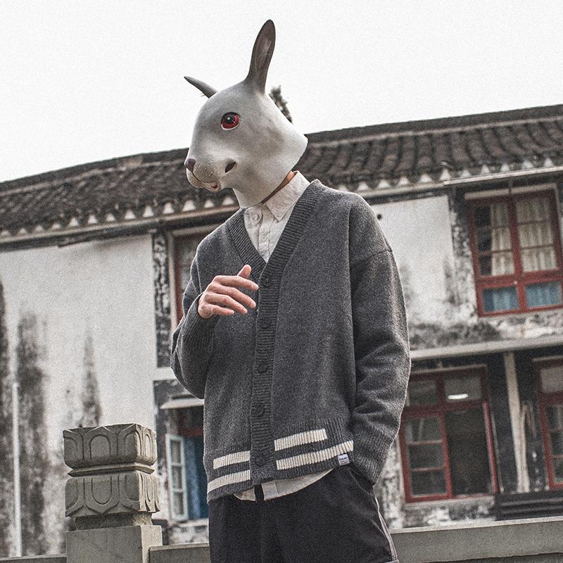 

Japanese Cardigan Man Sweaters Casual Loose Harajuku Winter Knitted Oversized Man Sweaters Pull Hiver Men's Clothing DB60MY, Light grey