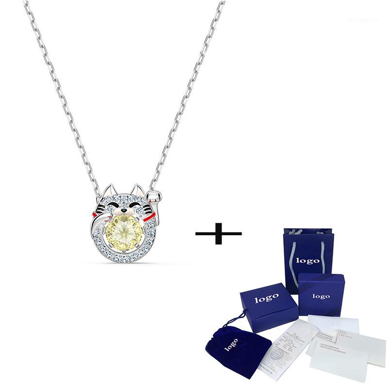 

Fashionable New Cute Classic Lucky Cat Pendant Ms. Crystal Necklace Send Girlfriend Exquisite New Year Jewelry Christmas Gift1