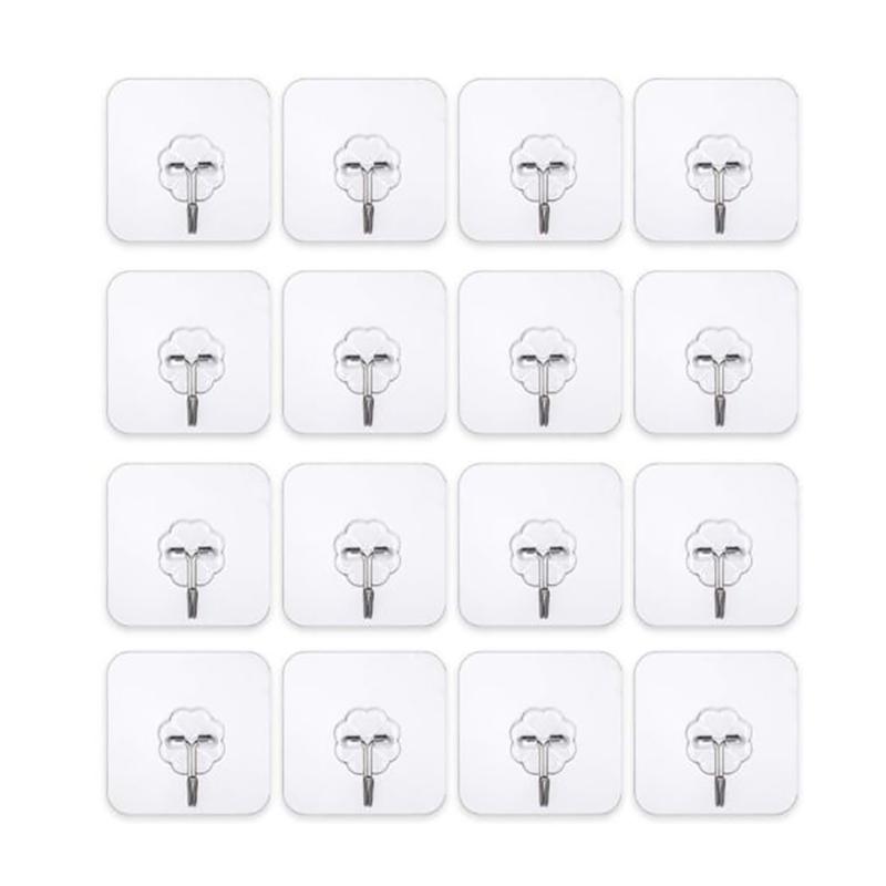 

40Pcs/set Powerful Traceless Hook Magic Transparent Strong Sticky Hook Seamless Wall Kitchen Wall Door Hanger