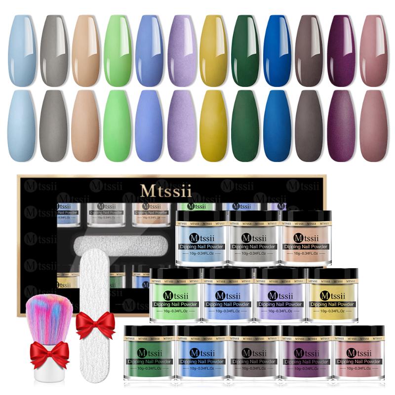 

14PCS Nail Dipping Power Shining Glitter Pigment Dust Holographics Dipping System Nails Power Dip Matte Top Coat Nail Art