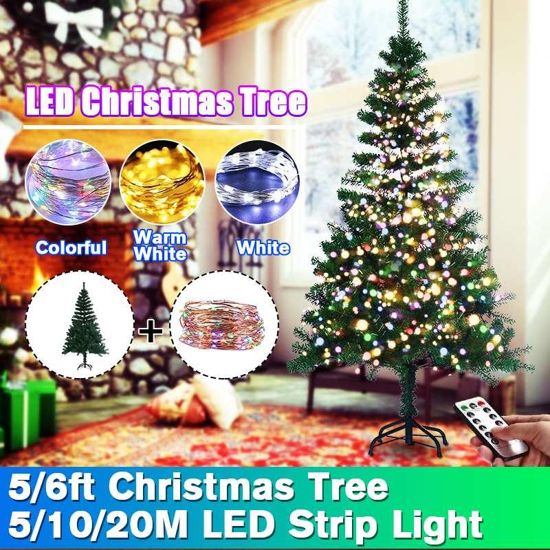 

1.8m Christmas Tree With 5M/10M/20M Multicolor String Light Remote Control Light For Home Party Christmas New Year Decortaion