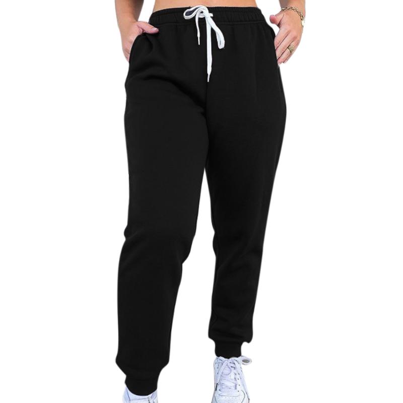 

Adjustable Waist Pants for Women Pure Color Casual Pockets Lace Up Sports Long Sweatpants Female Autumn Fitness Gym Trousers, Wine red