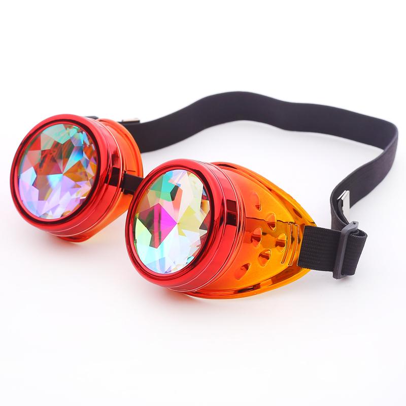 

GOGGLE Halloween Kaleidoscope Colorful Goggles Steampunk Women Retro Glasses Men Party EDM Sunglasses Diffracted Lens M214