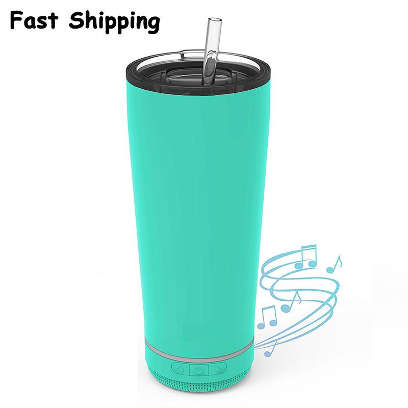 

2021 New 18oz Creative Bluetooth Music Tumbler Waterproof Speaker Double Wall Thermos Stainless Steel Portable Coffee Cup New Year Gifts, Customize