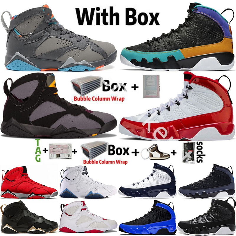 

2021 With Box Jumpman 7 7s Patta X Ray Allen Olympic GMP French Blue Mens Basketball Shoes 9 9s UNC Racer Blue Trainers Sneakers Size 7-13