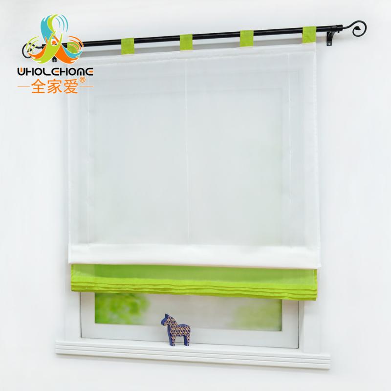 

Cotton Like Roman Curtain Liftable Kitchen Sheer Panel Tab Top H155cm Cafe Tier Curtain Home Window Decor 8 Colors, White