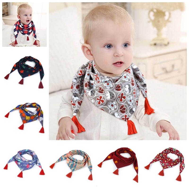 

Kids Winter Spring Warm Shawl Neckerchief Baby Girls Boys Scarf Cartoon Print Soft Triangle Scarves Cotton Bib Christmas Gift