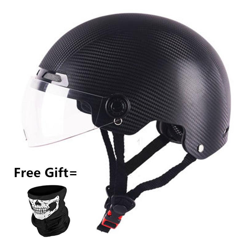 

2020 new Motorcycle Helmet Scooter Bike Open Face Half Baseball Cap Safety Hard Hat Motocross Helmet Multiple Protect white, Abs material-1