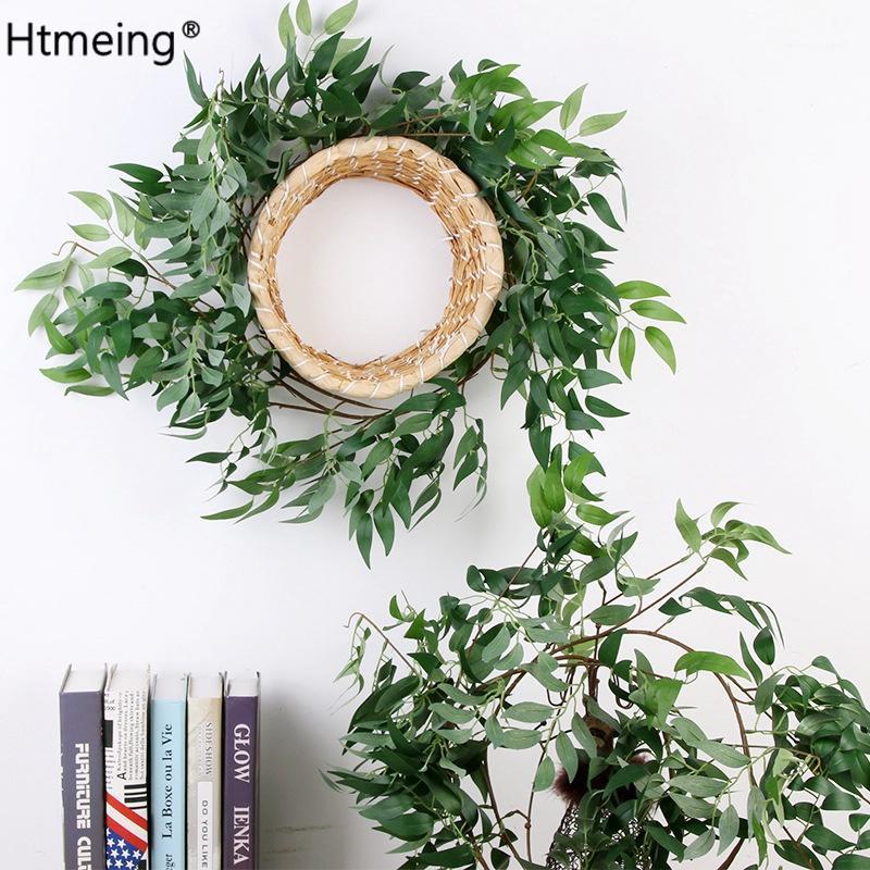 

66.9" Long Artificial Willow Leaves Vines Twigs Fake Silk Flowers Plant Leaves Hanging Ivy Garland String for Home Wedding Decor1, Green