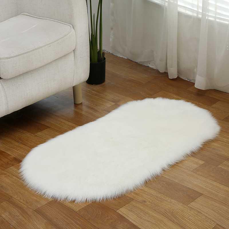 

New Oval Carpet Soft Faux Fur Rugs and Carpets for Home Living Room Shaggy Rugs Floor Mat Soft Plush Carpet Bedroom Decoration1, Style 4