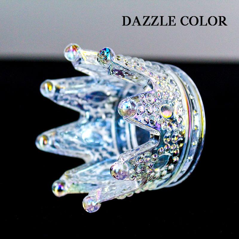 

Handmade Mini Crown Glass Candle Holder Decoration Creative Crown Candlestick Necklace Ring Bougie Decor Holder Sponge Puff Box