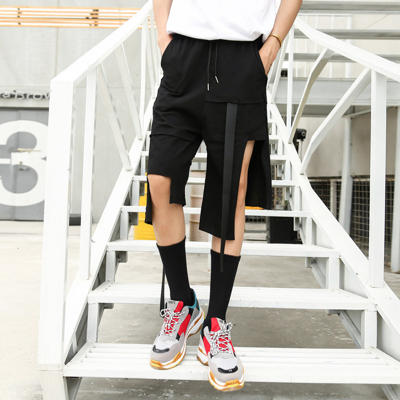 

2021 S-6xl!! New Korean Version Summer's Youth Personality Releases Seven Minutes of Hareun Pants, Male Shorts, Asymmetric Shorts. ZB4Q, Black