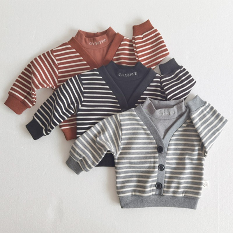 

2021 New Spring Children Striped Sweatshirts Toddlers Kids Clothes Baby Boys Girls Pullovers Tops Fashion Infants Hoodies O3ye, Bs120815brown