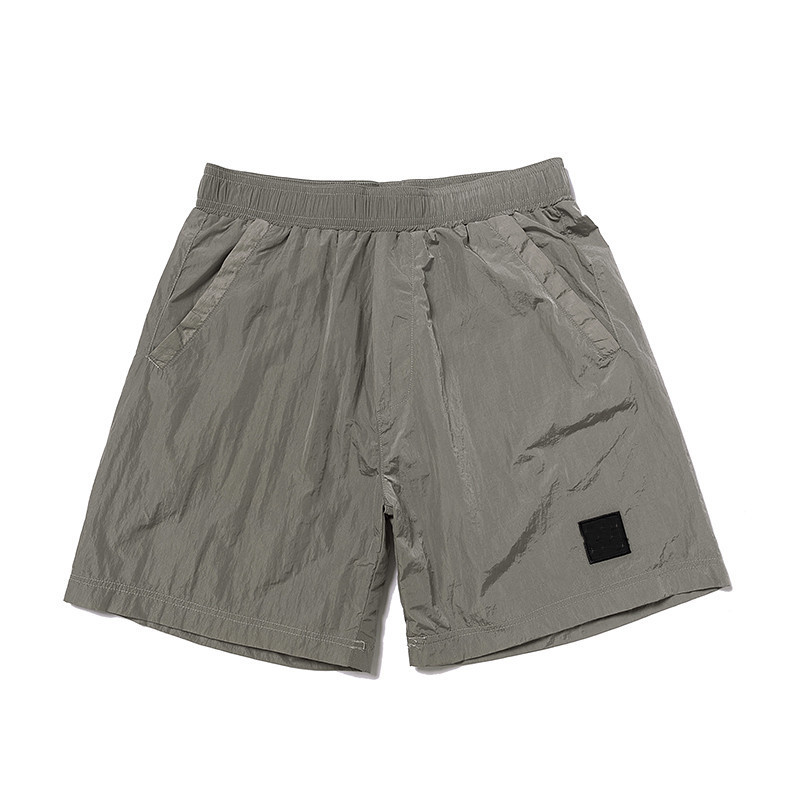 

Stone 2022 Outdoor Sports Brand Island Palais Stone Summer Metal Nylon Sports Casual Pants Simple Loose Shorts men and women, White;black