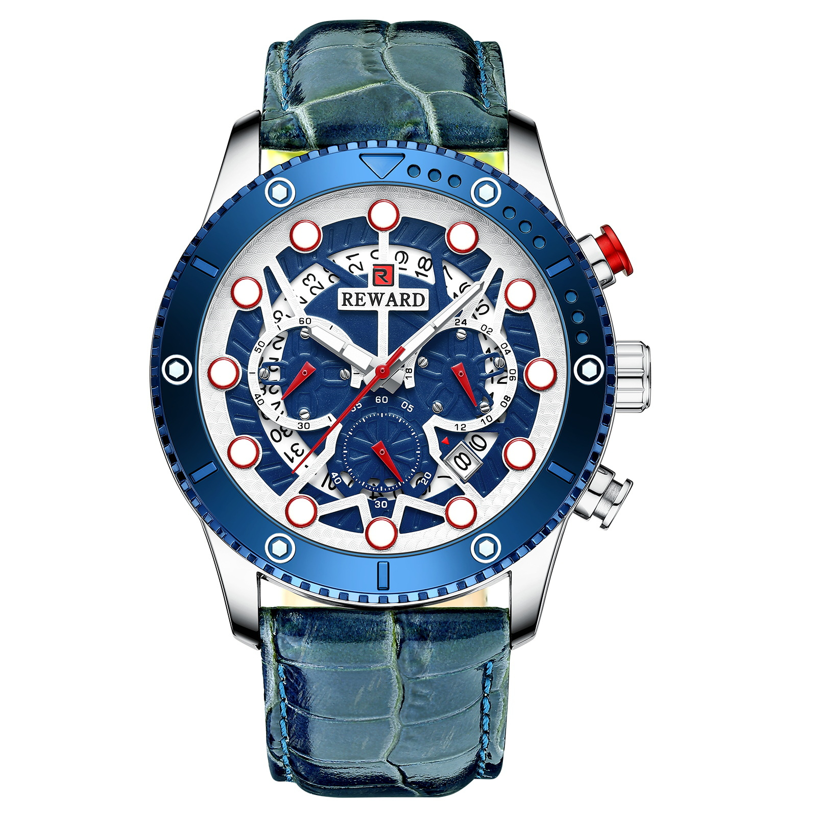 

Reward Watches RD83011M Quartz Movement Watch Man Waterproof Relogio Masculino Luminous Colorful Leather Band Sport Luminous Wristwatch Men Outdoor Sports, Rose black