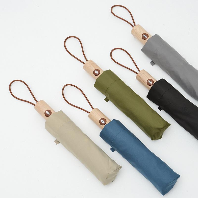 

Strong 8 Ribs Windproof Wooden Handle Japanese Style Automatic Umbrella Men Women Folding Umbrella Rain Simple Paraguas L1