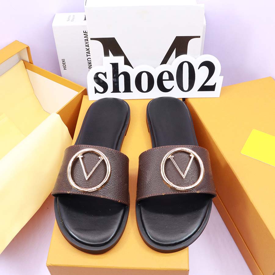 

Luxury Brand Sandals Designer Slippers Slides Floral Brocade Genuine Leather Flip Flops Women Shoes Sandal without box by bagandshoe 11, #43