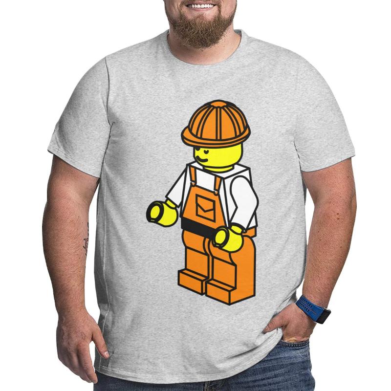 

Men's T-Shirts Construction Worker T Shirts High Quality Cotton Big Man Oversize Plus SIze Summer Tops Tees Men 6XL 5XL TX6357, White;black