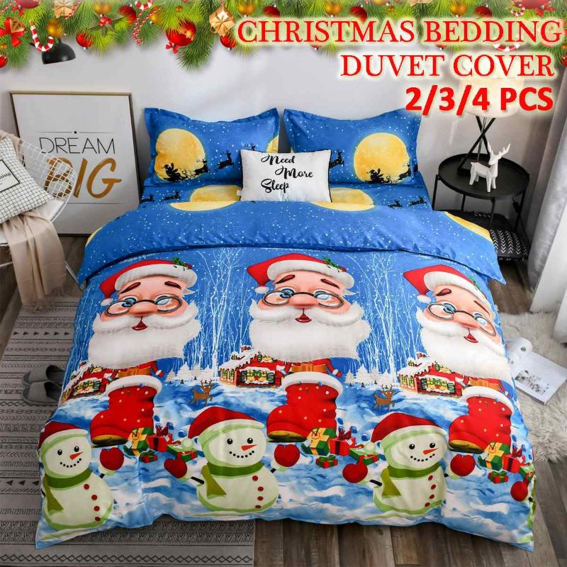 

Christmas Printed Home Living 2/3/4Pcs Comfortable Duvet Cover Set Pillow Case Bedding Sets Single//Double Queen King Size