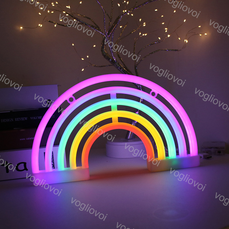 

Led Neon Sign Light SMD2835 Indoor Night Light 5 Color Rainbow Model Holiday Xmas Party Wedding Decorations Table Lamps