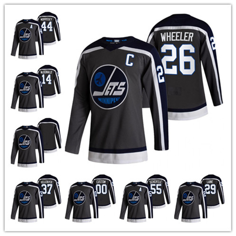 

Winnipeg Jets 2020-21 Reverse Retro Grey Blake Wheeler Hockey Jersey Patrik Laine Josh Morrissey Mark Scheifele Hellebuyck Shore Gustafsson